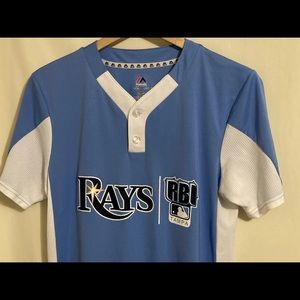 Majestic Men's Tampa Bay Rays Cool Base Baseball Jersey Size Small